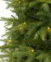 Vancouver Fir Natural Look Artificial Christmas Tree with Lights and Bendable Branches, 78"