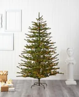 Vancouver Mountain Pine Artificial Christmas Tree with Lights and Bendable Branches, 84"