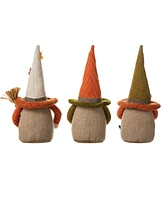Glitzhome 13" Fall Fabric Gnome Set, 3 Piece