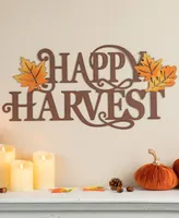 Glitzhome Metal "Happy Harvest" Wall Decor, 23.75"