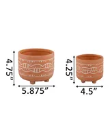 Flora Bunda Navajo Footed Planter, Set of 2