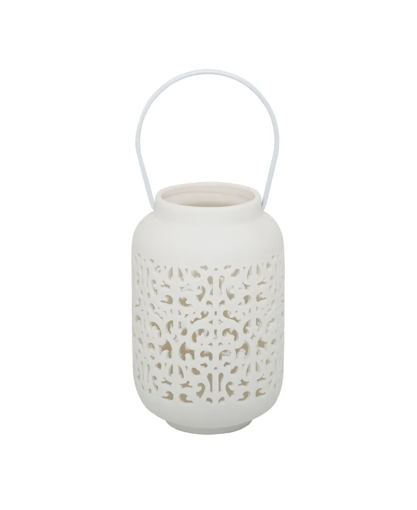 Flora Bunda Led Celtic Knot Ceramic Lantern, 5.5"