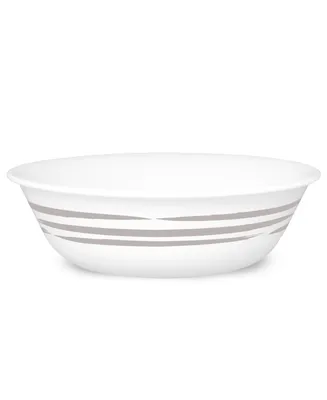 Corelle Brushed Silver-Tone Soup or Cereal Bowl - White, Silvery