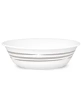 Corelle Brushed Silver-Tone Soup or Cereal Bowl - White, Silvery