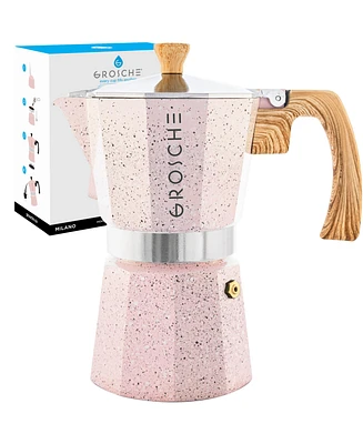 Grosche Milano Stone Stovetop Espresso Maker Moka Pot 12 Cup, 23.6 Oz