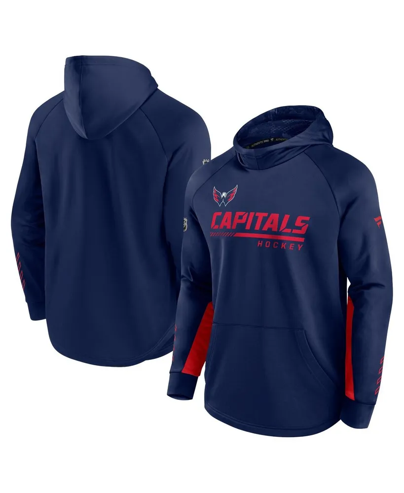 Men's Fanatics Navy Washington Capitals Authentic Pro Locker Room Raglan Pullover Hoodie