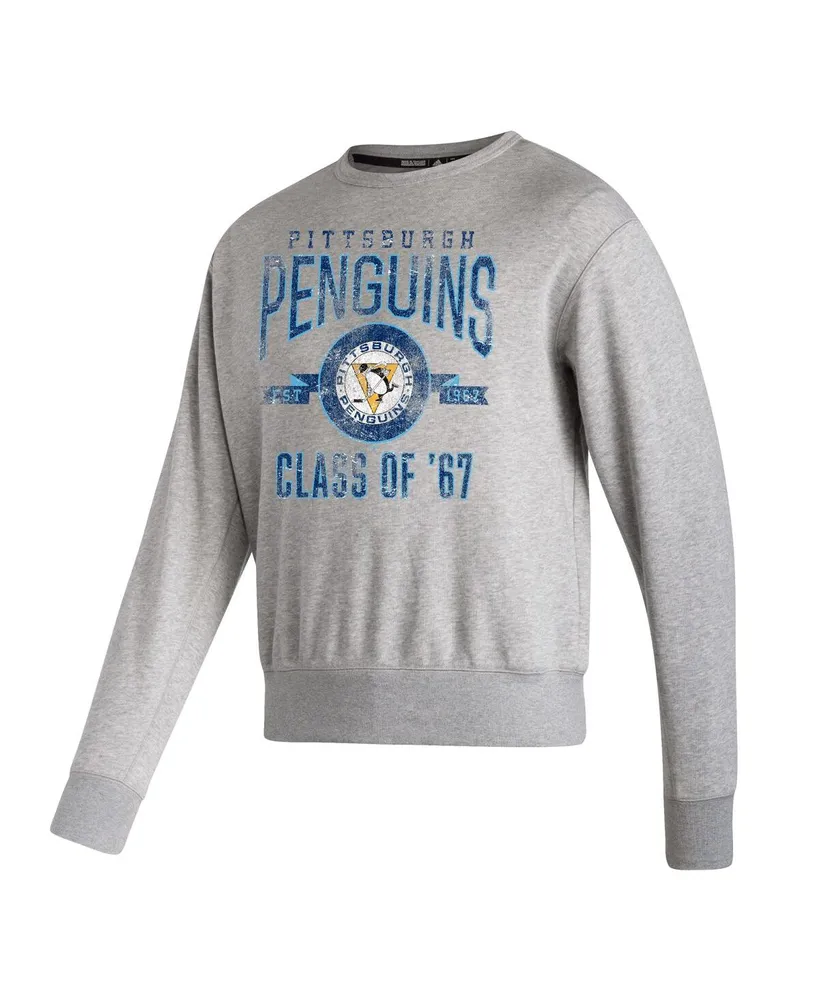 Men's adidas Heathered Gray Pittsburgh Penguins Vintage-Like Pullover Sweatshirt