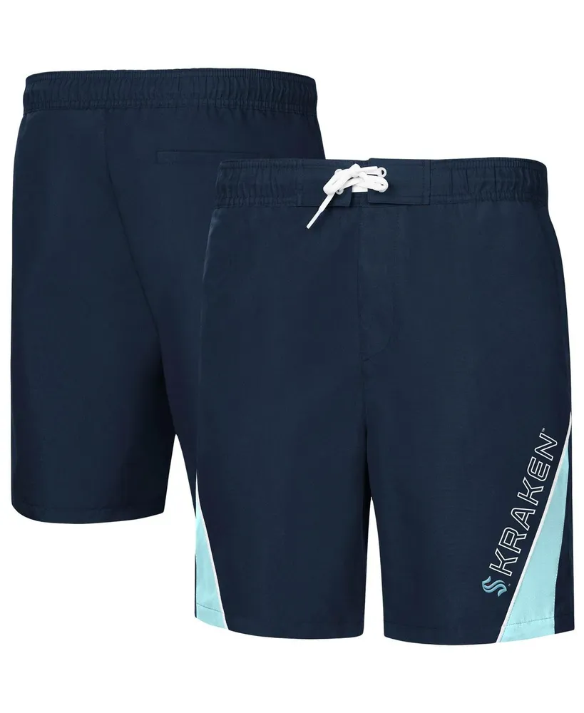 Men's G-iii Sports by Carl Banks Deep Sea Blue Seattle Kraken Sunrise Volley Swim Shorts