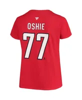 Women's Fanatics Tj Oshie Red Washington Capitals Plus Size Name and Number Scoop Neck T-shirt