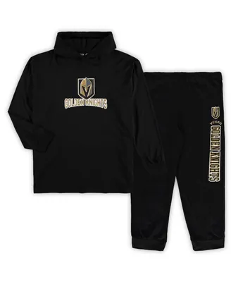 Men's Concepts Sport Black Vegas Golden Knights Big and Tall Pullover Hoodie Joggers Sleep Set