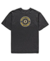 Men's Concepts Sport Black, Heathered Charcoal Boston Bruins Big and Tall T-shirt Shorts Sleep Set