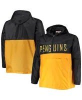 Men's Black Pittsburgh Penguins Big and Tall Anorak Half-Zip Pullover Hoodie