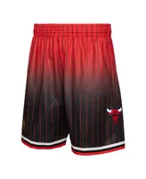 Men's Mitchell & Ness Red and Black Chicago Bulls 1995/96 Hardwood Classics Fadeaway Reload 3.0 Swingman Shorts