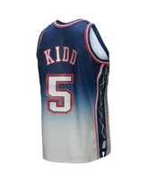 Men's Mitchell & Ness Jason Kidd Gray, Blue New Jersey Nets 2006/07 Hardwood Classics Fadeaway Swingman Player Jersey