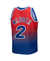 Men's Mitchell & Ness Chris Webber Royal, Red Washington Bullets 1994/95 Hardwood Classics Fadeaway Swingman Player Jersey