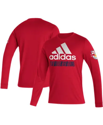 Men's adidas Red New York Red Bulls Vintage-Like Aeroready Long Sleeve T-shirt