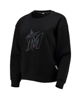 Women's Dkny Sport Black Miami Marlins Carrie Pullover Sweatshirt