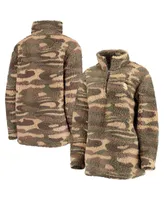 Women's G-iii Sports by Carl Banks Camo Seattle Kraken Sherpa Quarter-Zip Jacket