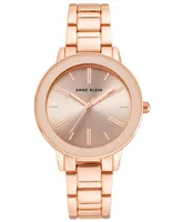 Anne Klein Women's Rose Gold-Tone Mixed Metal Link Bracelet Watch, 36mm