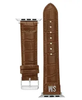 Steve Madden Women's Honey Brown Crocograin Faux Leather Band Compatible with 38/40/41mm Apple Watch