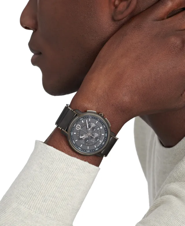 Movado Men\'s Swiss Chronograph Strato Gray Black Pvd Bracelet Watch 44mm |  MainPlace Mall