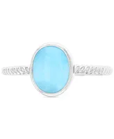 Larimar Oval Ring Sterling Silver