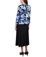 Women's 3/4 Sleeve Two Piece Dress