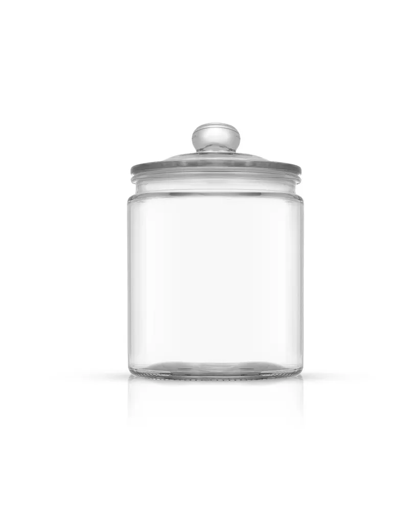Joyful Round Glass Cookie Jar with Airtight Lids, Set of 2
