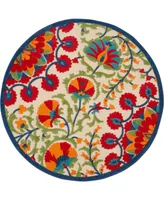 Nourison Home Aloha ALH20 5'3" x 5'3" Round Outdoor Area Rug