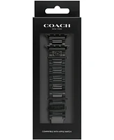 Coach Unisex Black Stainless Steel Bracelet for Apple Watch 42mm, 44mm, 45mm