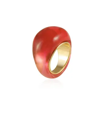 Vince Camuto Gold-Tone and Mixed Red Pink Cocktail Ring - Gold