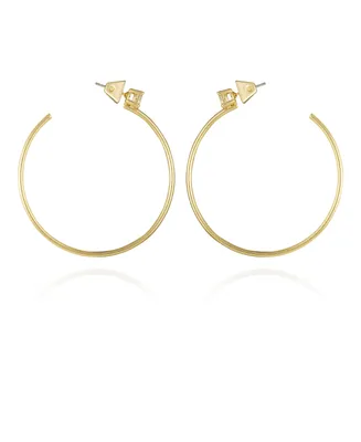 Vince Camuto Gold-Tone Cubic Zirconia C Hoop Earrings - Gold