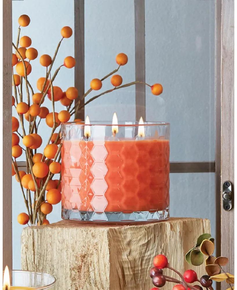 Pumpkin Spice Fragrance Honeycomb Glass Jar Candle