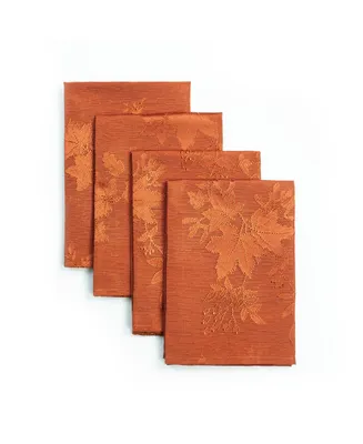 Benson Mills Countryside Leaves Raised Jacquard 18" x 18" Napkins, Set of 4