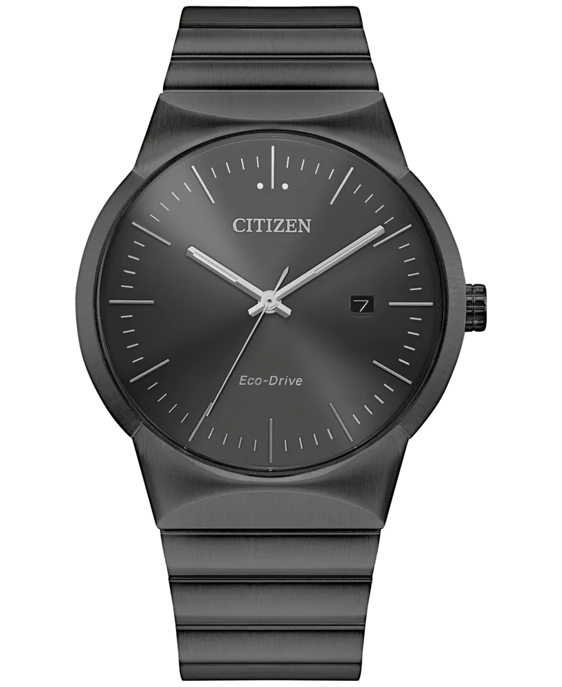 Citizen Eco-Drive Men's Modern Axiom Gray-Tone Stainless Steel Bracelet Watch 40mm