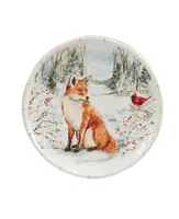 Certified International Winter's Walk 4 Piece Dessert Plate Set