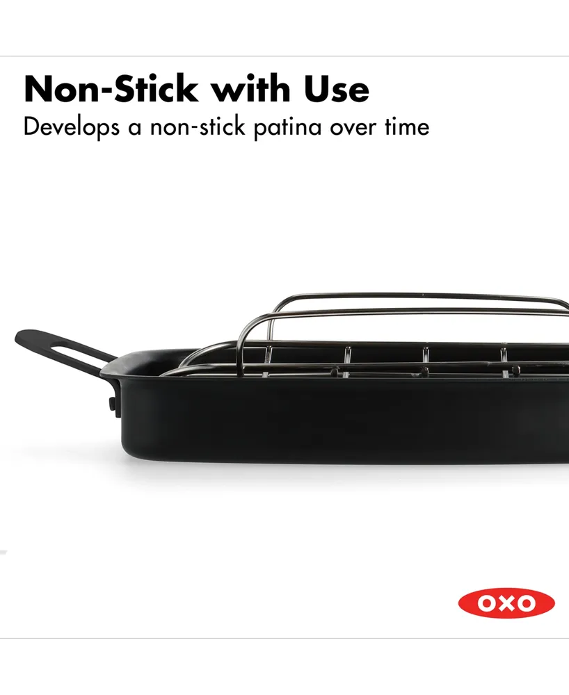 Oxo Obsidian Carbon Steel Roaster Pan & Rack