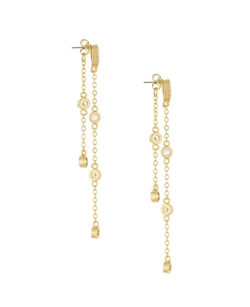 Ettika Women's 18k Gold Plated Dripping Chain Dangle Earrings