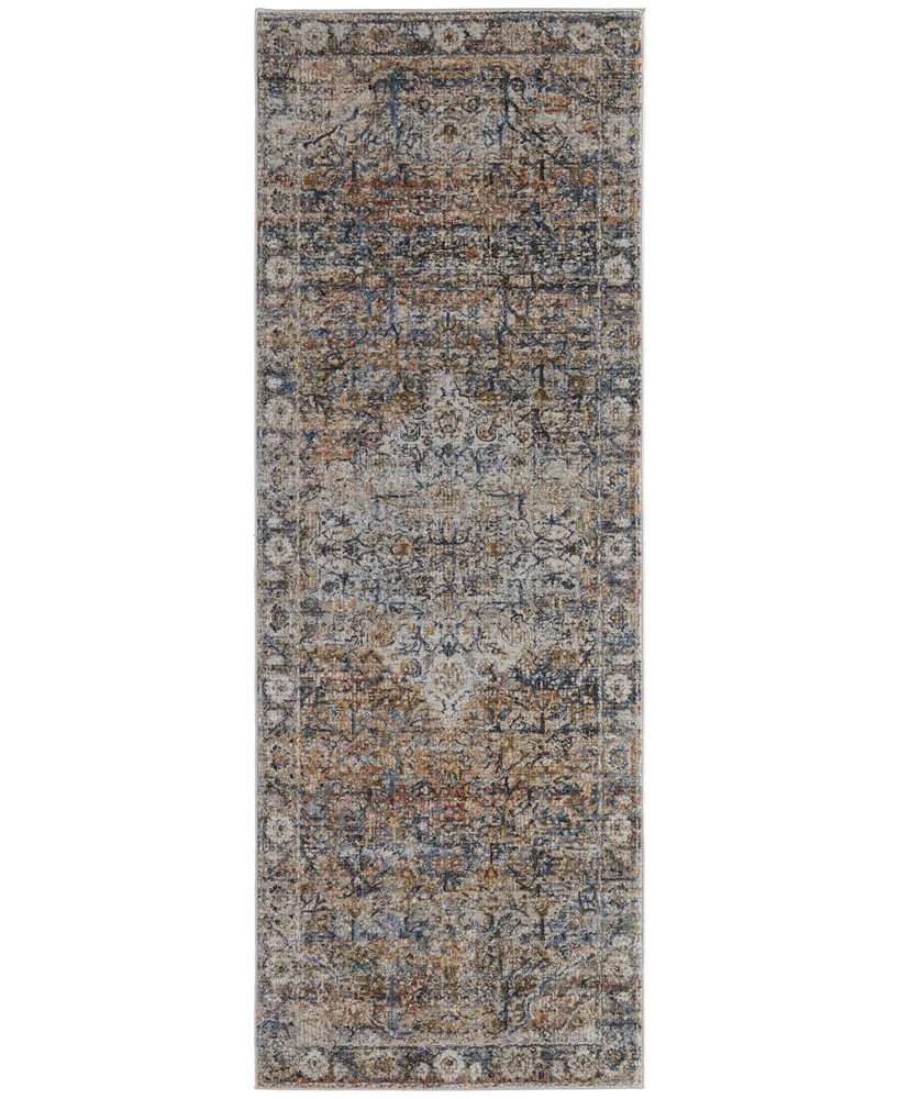 Feizy Kaia R39GM 3' x 12' Runner Area Rug