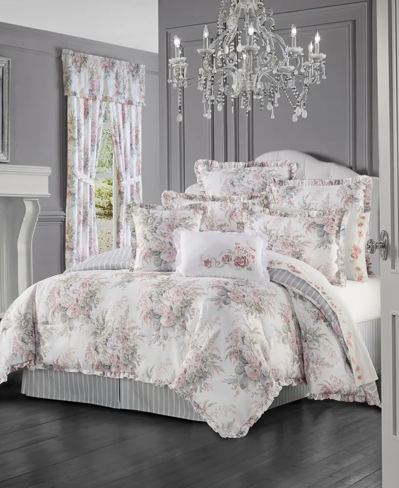 Rosemary Blush Floral Comforter Bedding by Royal Court