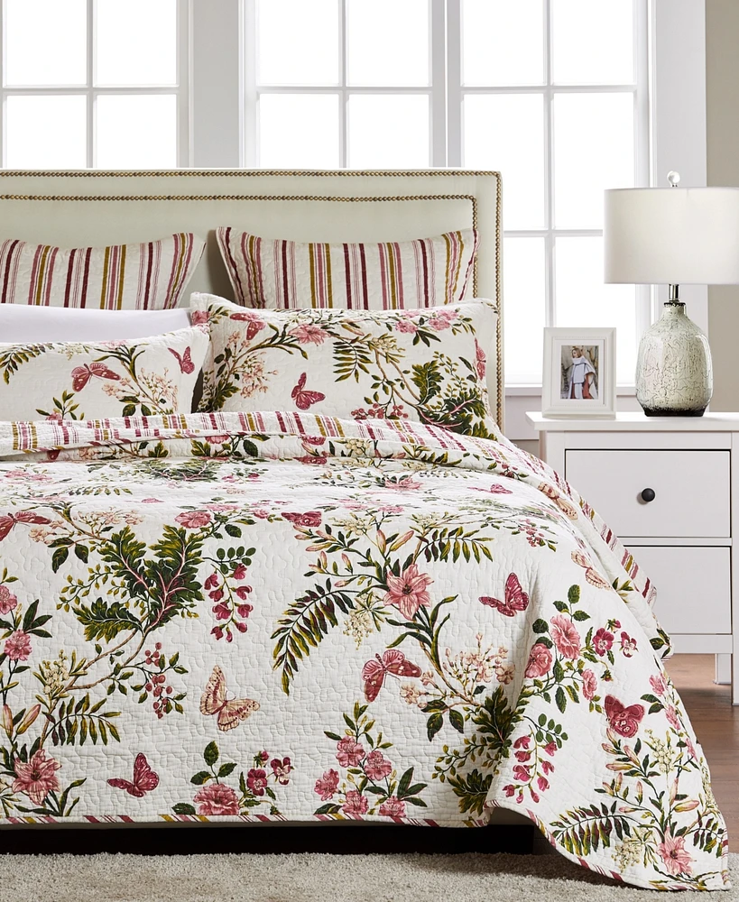 Greenland Home Fashions Butterflies Quilt Set