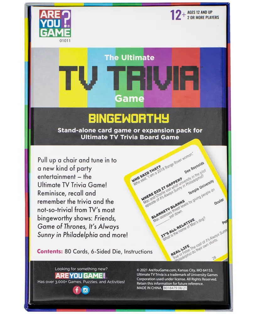 Areyougame The Ultimate Tv Trivia Game - Binge Worthy Expansion Set, 82 Piece