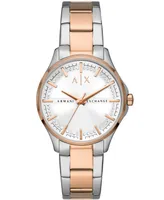 A|X Armani Exchange Women's Three-Hand Two-Tone Stainless Steel Bracelet Watch 36mm - Silver