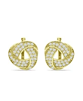 Giani Bernini Cubic Zirconia Love Knot Huggie Hoop Earrings, Sterling Silver or 18K Gold over