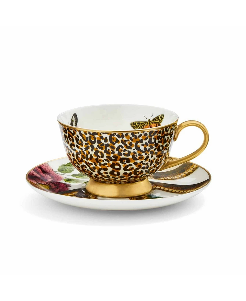 Spode Creatures of Curiosity Leopard and Snake Coupe Teacup and Saucer