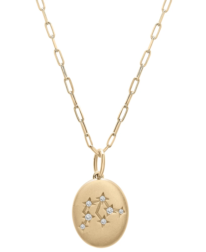 Wrapped Diamond Zodiac Constellation 18" Pendant Necklace (1/20 ct. tw) 10k Yellow Gold, Exclusively at Macy's