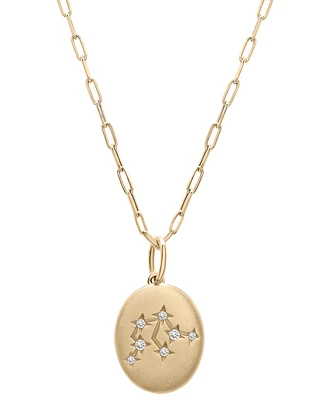 Wrapped Diamond Zodiac Constellation 18" Pendant Necklace (1/20 ct. tw) 10k Yellow Gold, Exclusively at Macy's