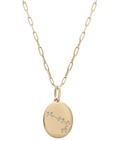 Wrapped Diamond Aries Constellation 18" Pendant Necklace (1/20 ct. tw) in 10k Yellow Gold, Created for Macy's