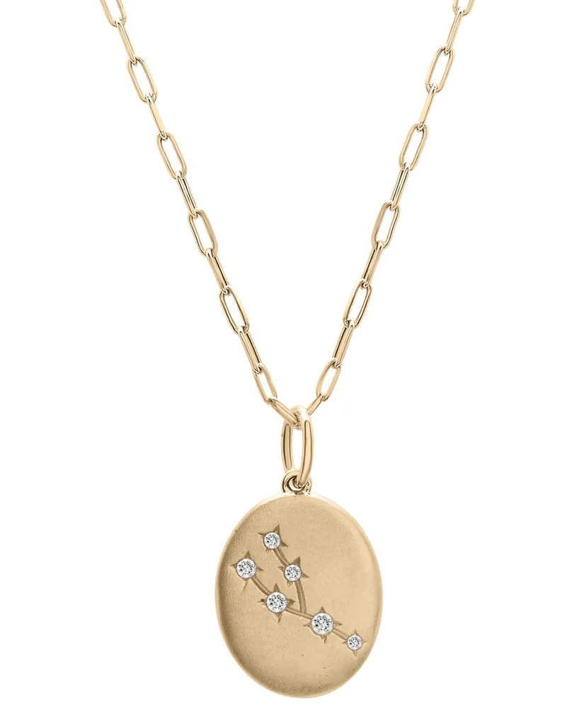 Wrapped Diamond Taurus Constellation 18" Pendant Necklace (1/20 ct. tw) in 10k Yellow Gold, Created for Macy's