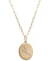 Wrapped Diamond Taurus Constellation 18" Pendant Necklace (1/20 ct. tw) in 10k Yellow Gold, Created for Macy's